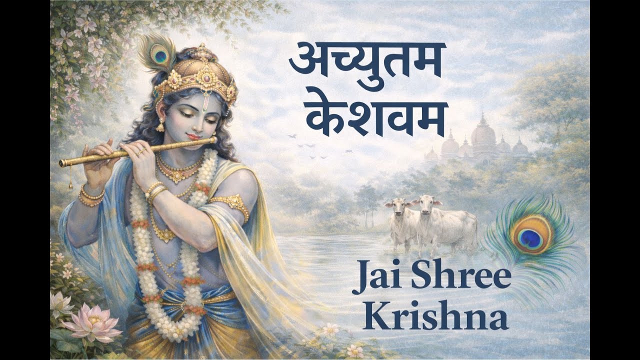 अच्युतम केशवम | Achyutam Keshavam Krishna Damodaram | Peaceful Krishna Bhajan |Krishna Song for Kids