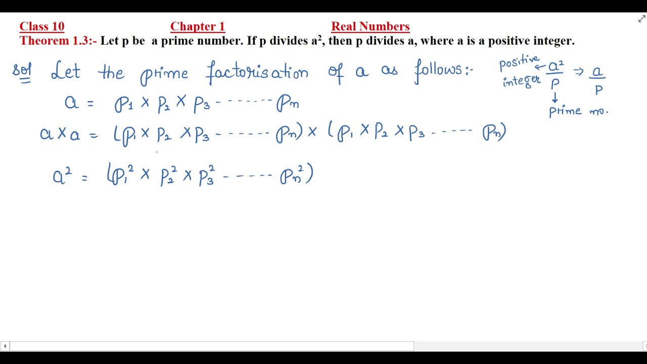 Theorem 1.3 Let p be  a prime number. If p divides a2 then p divides a where a is a positive integer