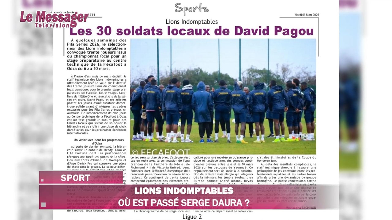Les 30 soldats locaux de David Pagou :Une liste 100% Elite One pour le stage des Lions Indomptables
