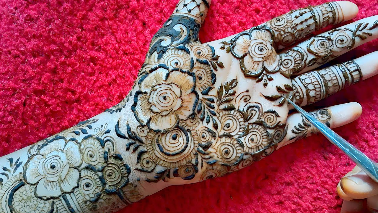 Floral front hand mehndi design | easy mehndi design | beautiful front hand mehndi design