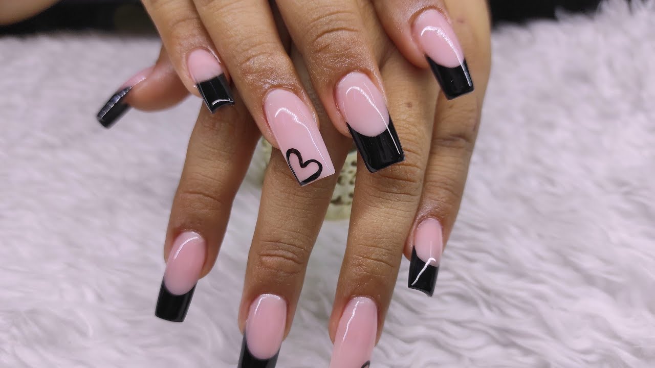 Cómo realizar francés negro con acrílico 🤩 sin complicaciones.