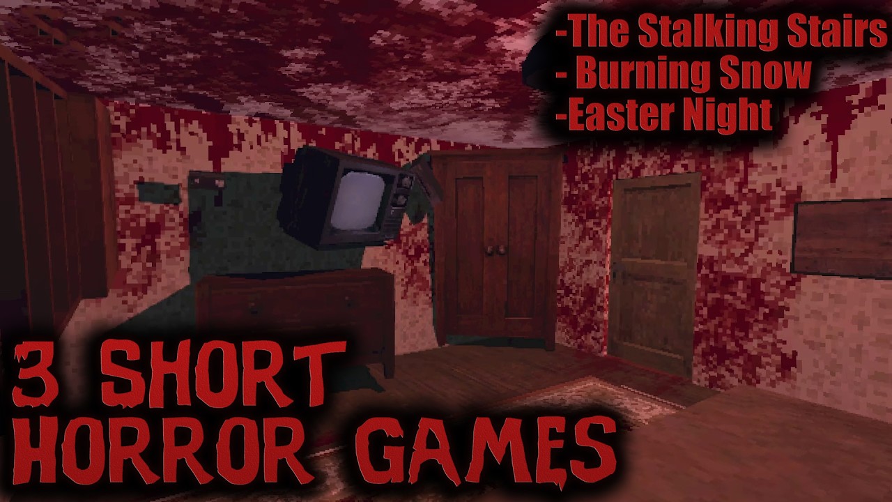 3 короткие хоррор-игры #28 (Stalking Stairs, Burning Snow, Easter Night)