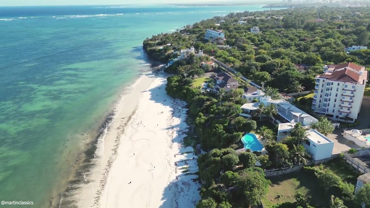 NYALI  BEACH MOMBASA AERIAL DRONE SHOT