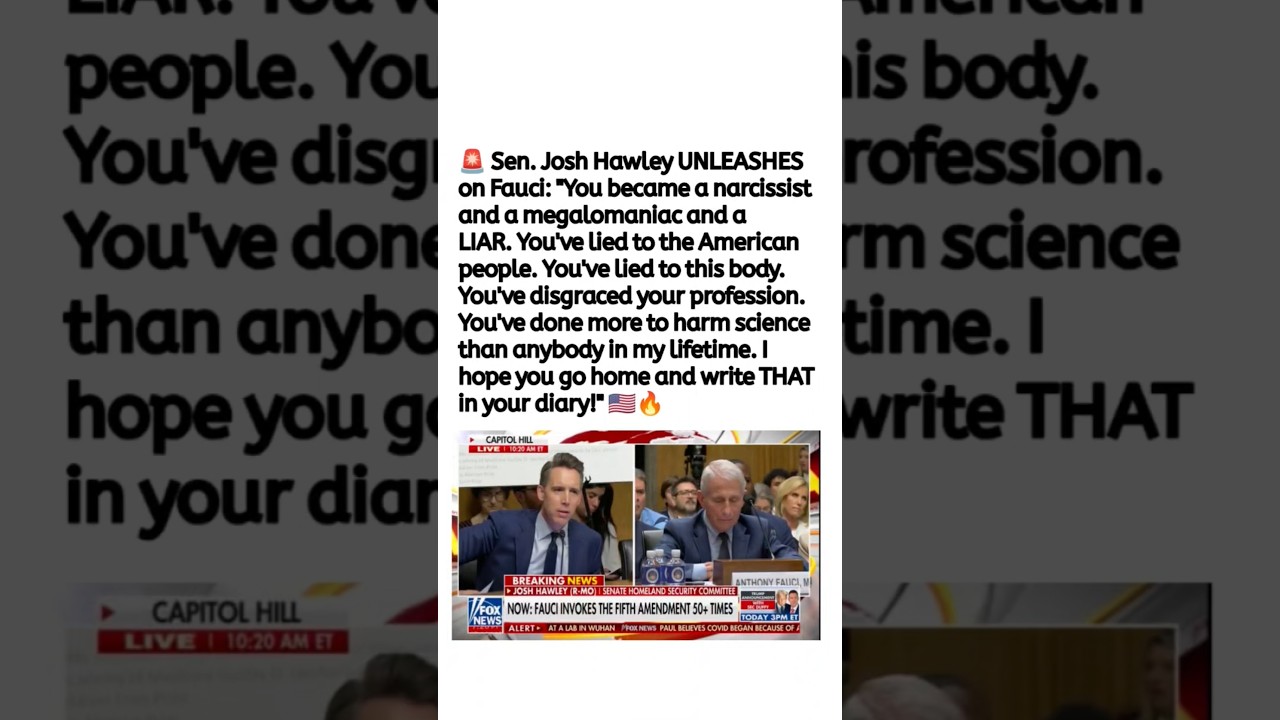 Josh Hawley's Fauci Remarks Spark Heated Debate 🇺🇸