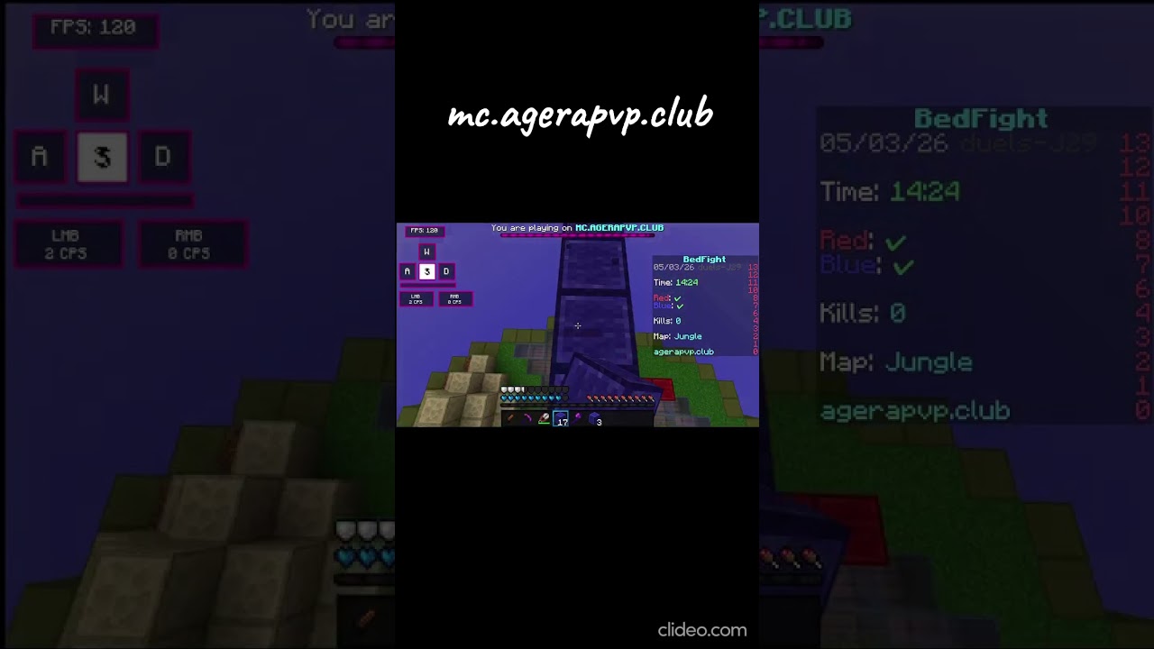 Сыграл дуэль против @фиуфиу . Mc.agerapvp.club. #bedwars