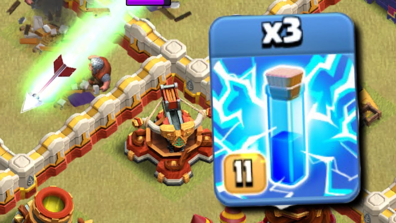 STARs Uses 3 Lightning Giant Arrow Trick (Clash of Clans)