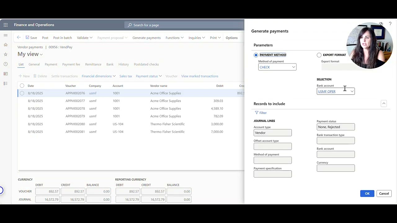 How to approve a Vendor Payment Journal using a workflow and generate payments