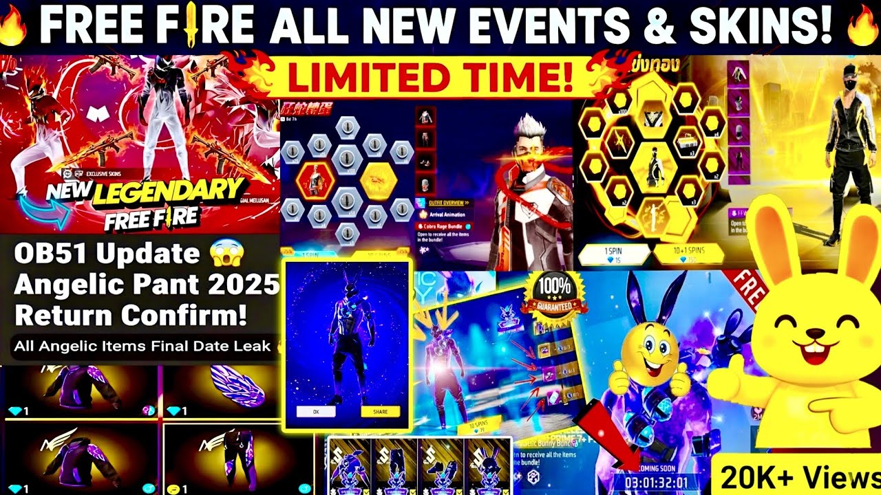 Galactic Bunny Bundle Token Tower 💯 || Angelic Pant Return Confirm Date 2025 🔥 Free Fire New Event