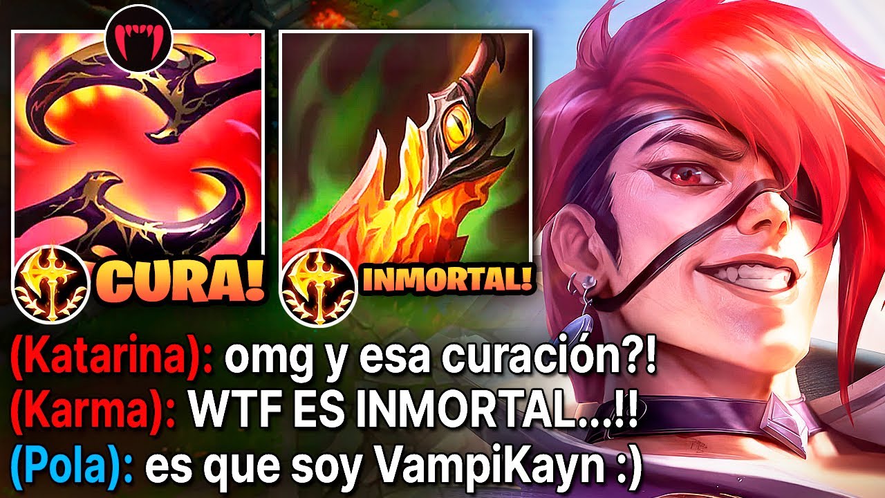 Kayn Pero Cada Habilidad cura el 90% de Vida con omnivampirismo