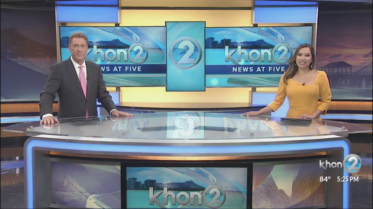 KHON News anchors Howard Dashefsky and Brigette Namata's last 5pm newscast in studio