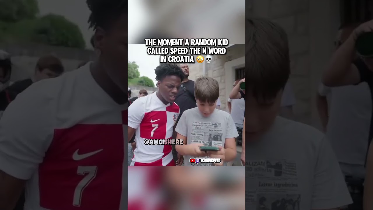 The moment a random kid call Speed the n word in Croatia#ishowspeed #ishowspeedclips #ishowspeedlive