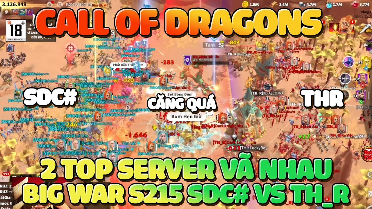 Đại Chiến TOP 1 vs TOP 2 S215 Quá Đông Quá Nguy hiểm Call of Dragons! Món Bảo Vật Tím PK Ngon nhất