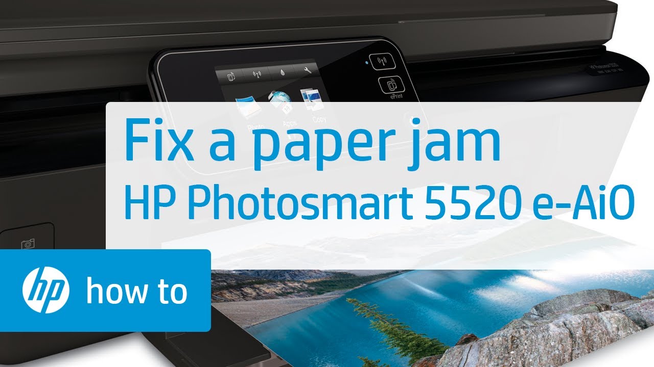 Fixing a Paper Jam | HP Photosmart 5520 e-All-in-One Printer | HP