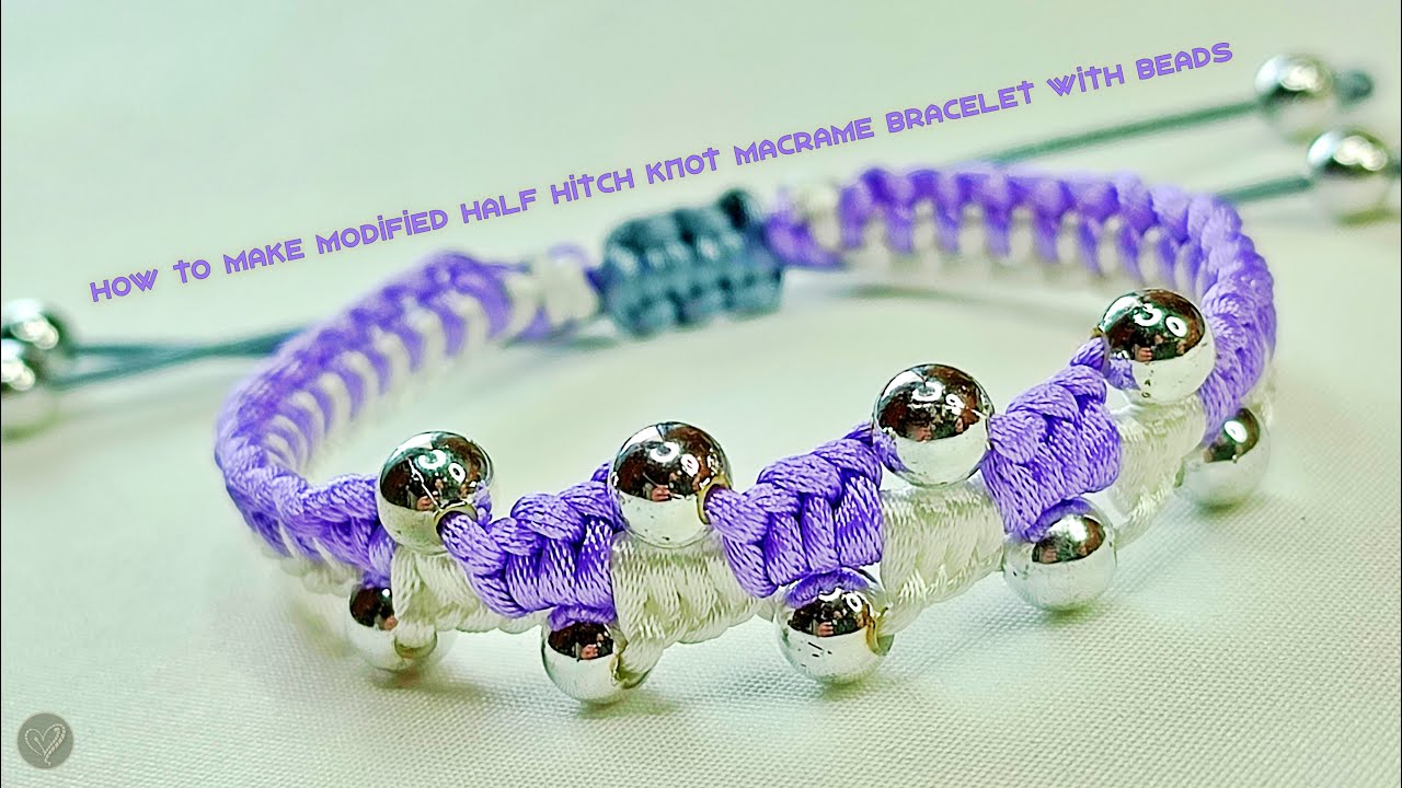 How to Make Modified Half Hitch Knot Macrame Bracelet With Beads | Macrame Bracelet Tutorial