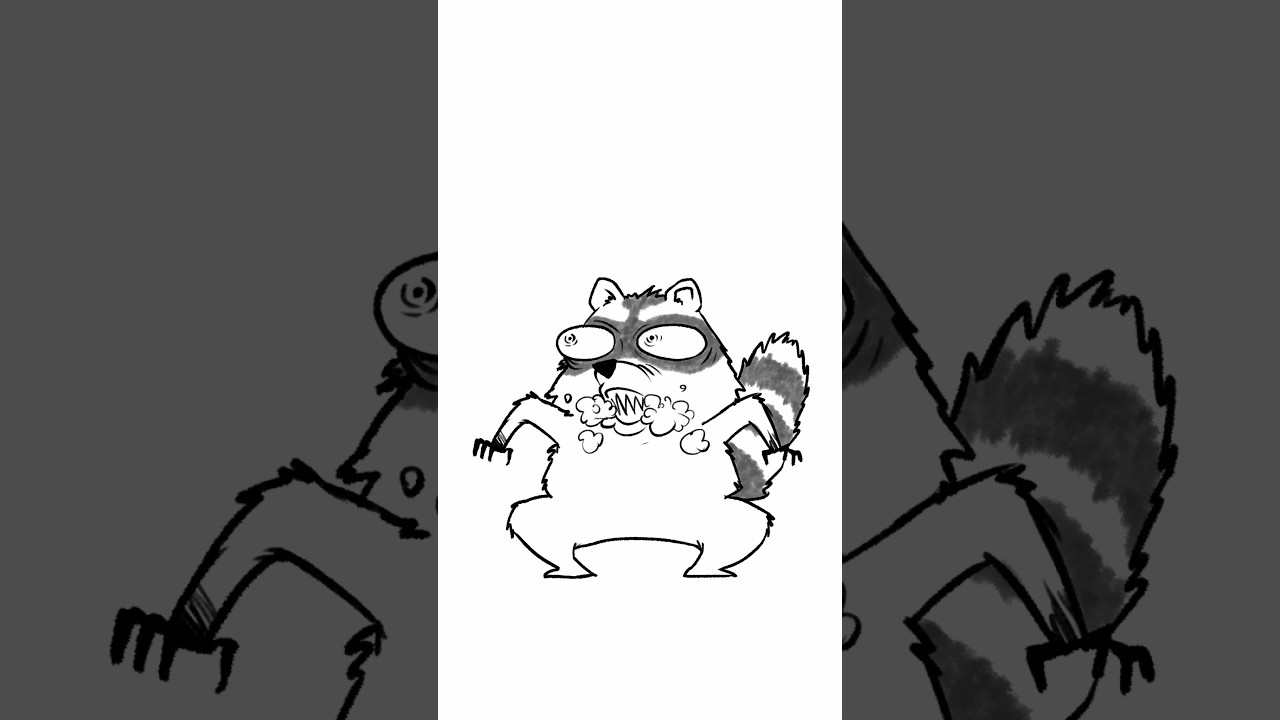 How To Deal With Rabid Raccoon 🦝 #funny #shorts #drawing