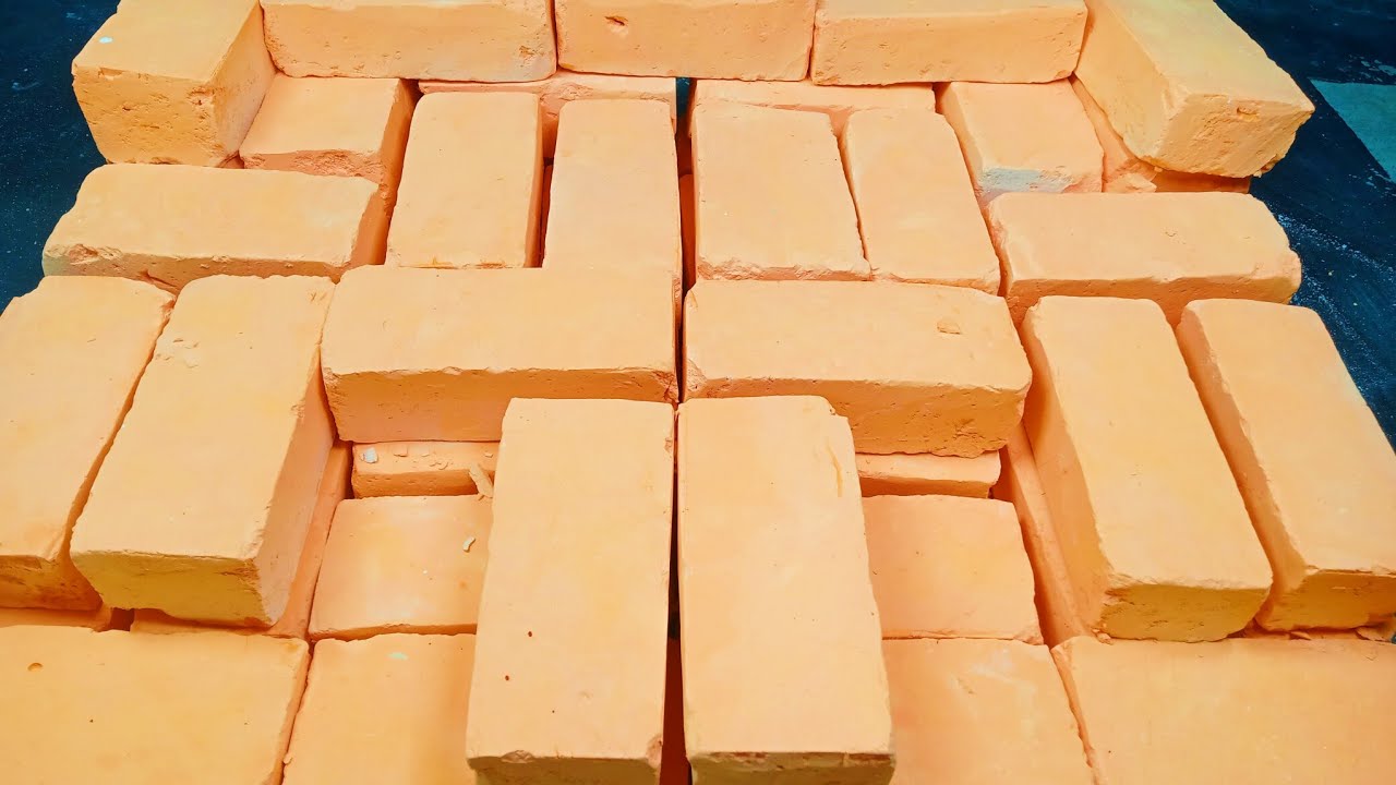 Orange Soft Gym Chalk Blocks Mass Crush | Satisfying | ASMR