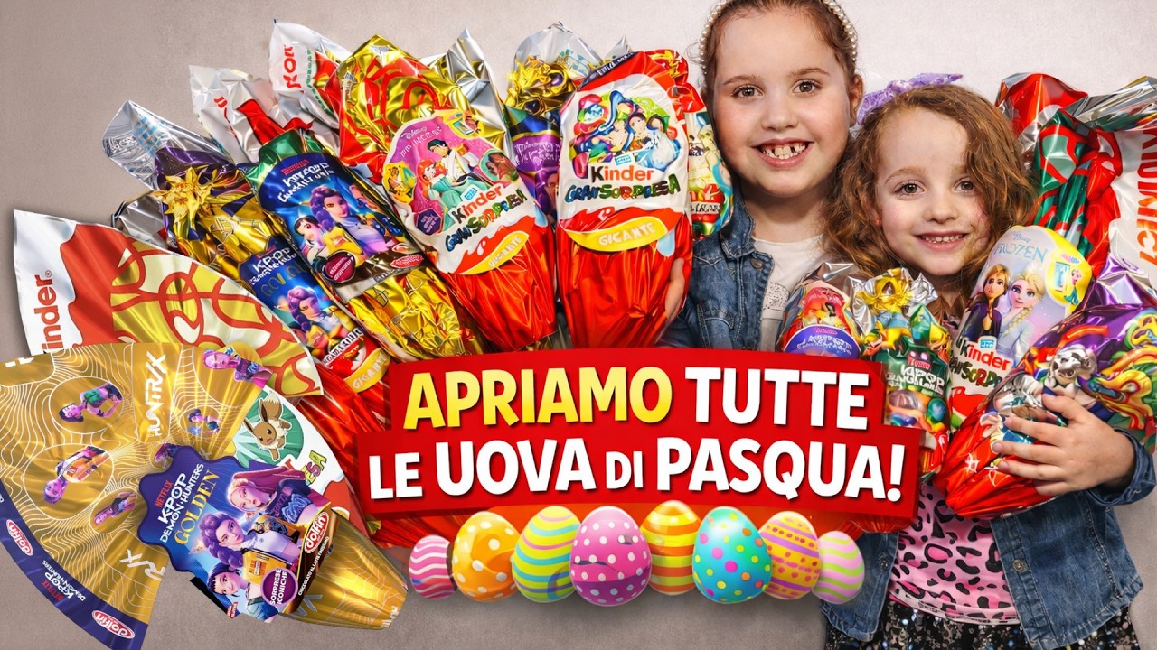 APRIAMO TUTTE LE UOVA DI PASQUA 🤩🍫   #bambini #uovadipasqua #unboxing  #sorpresekinder