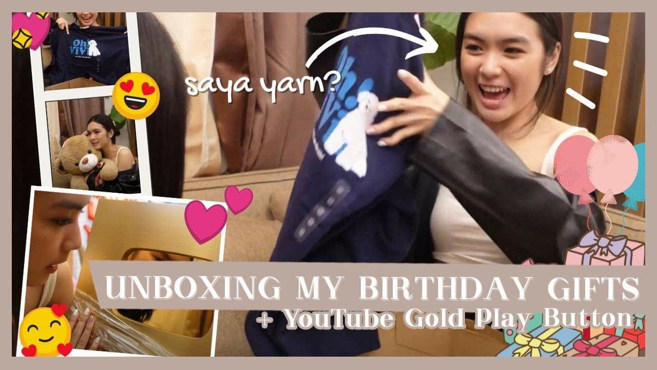 UNBOXING BIRTHDAY GIFTS FROM FANS + MY GOLD PLAY BUTTON | Francine Diaz