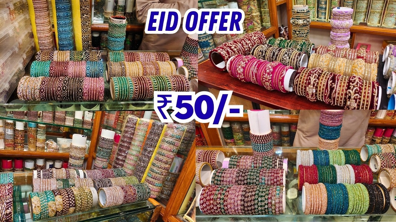 Charminar Bridal Bangles 💫OFFER |  Ladbazar Wholesale Market Hyderabad Shopping