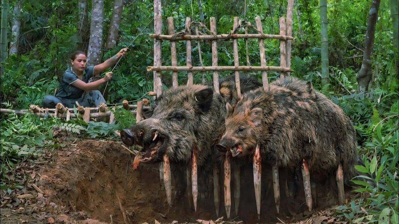 Wild Boar Footprints Discovered After 10 Days – Setting Ambushes & Surviving Alone
