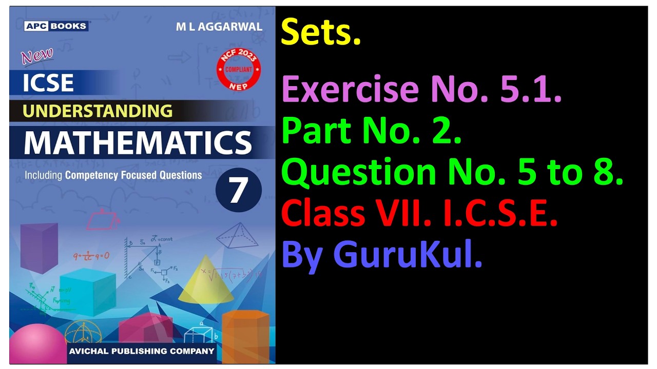 Sets, Ex 5.1, Part 2, Class 7, M L Aggarwal—ICSE UNDERSTANDING MATHEMATICS