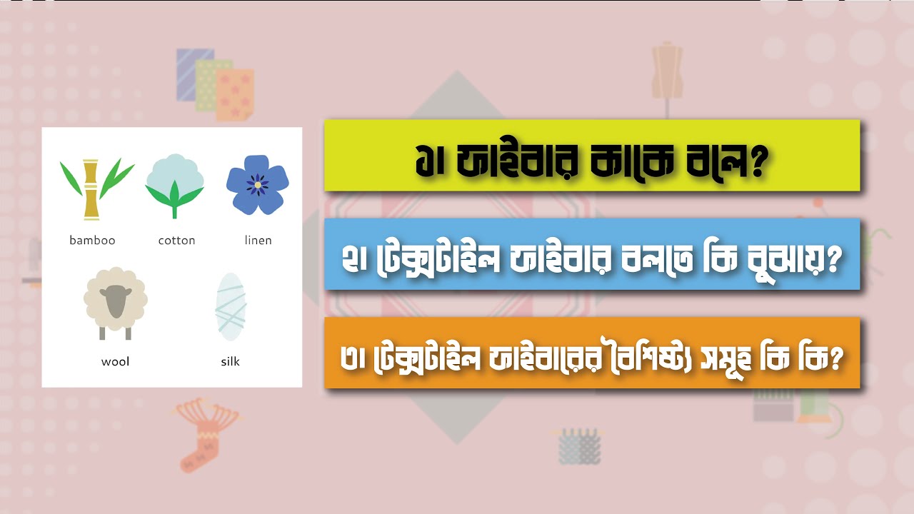 2. What is Textile Fiber? | Properties of Textile Fiber | টেক্সটাইল ফাইবার কি এবং বৈশিষ্ট্য সমূহ কি?