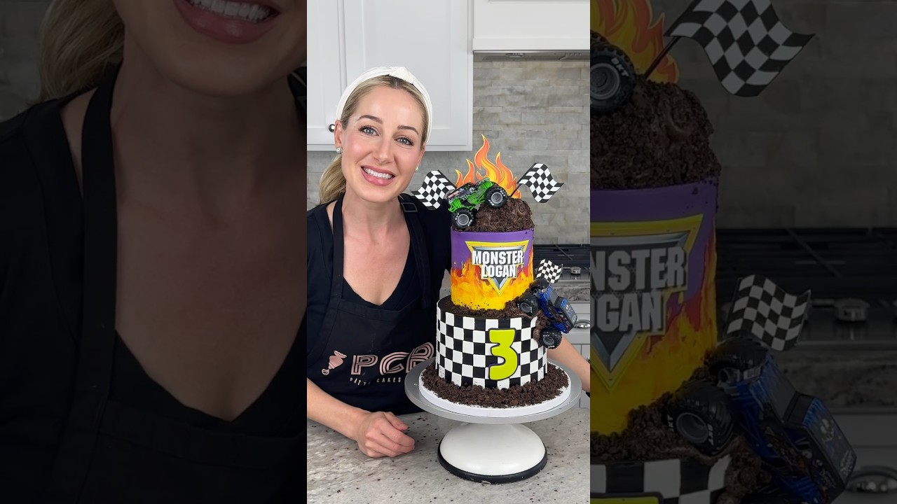 Monster Truck Birthday Cake That Looks Too Epic to Eat! 🛻🔥 #Shorts