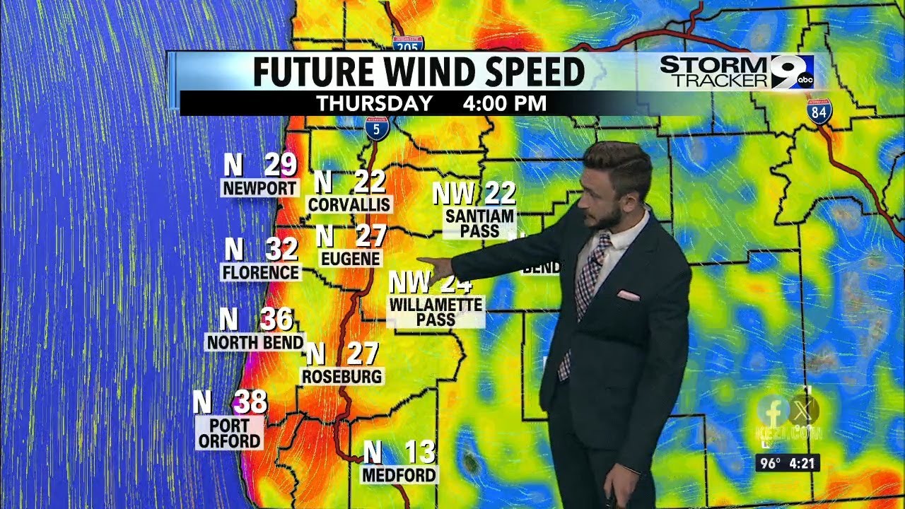 Another 5 degrees shaved off for Thursday, Friday with gusty afternoon winds
