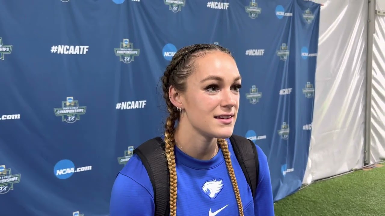 Abby Steiner after running 21.81 NCAA 200m record