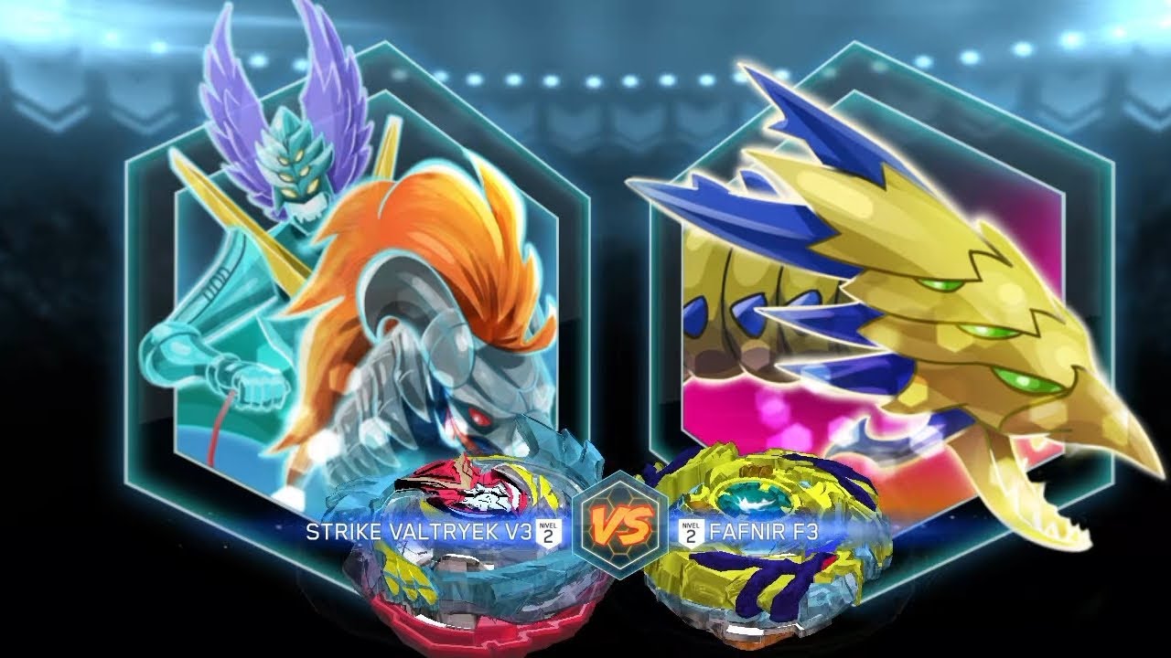 Beyblade burst app ~Valt vs Free (Strike Valtryek V3 vs Fafnir F3)