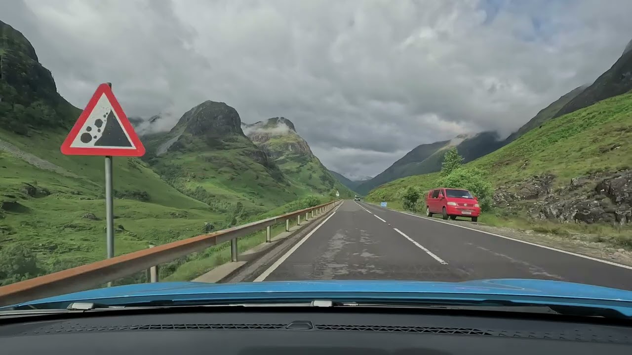 Driving Glen Coe Valley to Fort William