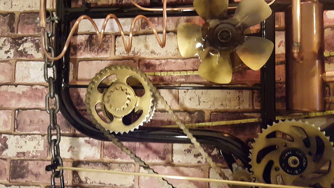 STEAMPUNK MOVING COG ART WALL SCULPTURE ART DECOR CUSTOM WELDING BESPOKE WORK  .