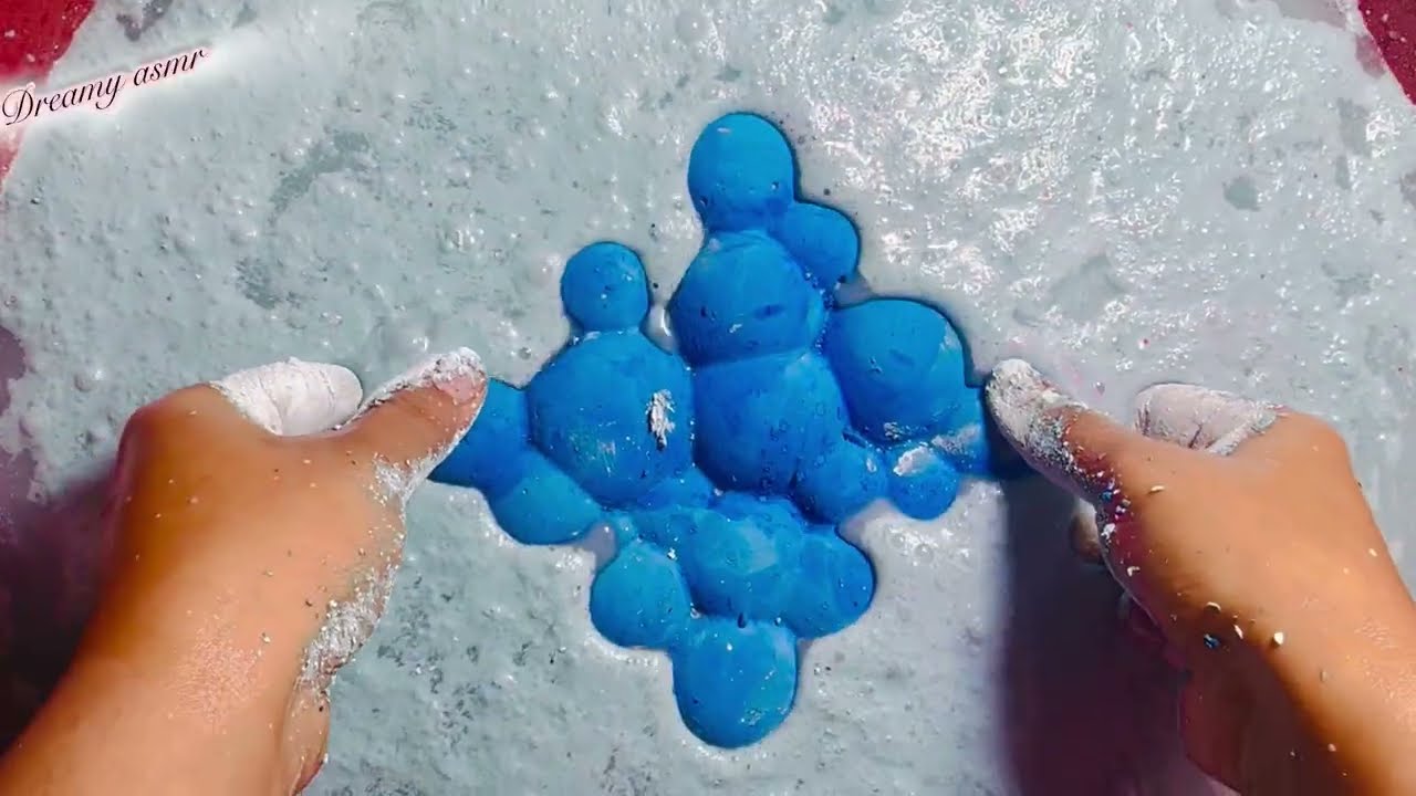 💦Blue sea crush🦋💙| crispy soft powdery| satisfying|collab Softpowdery19 |plzsubscribe 