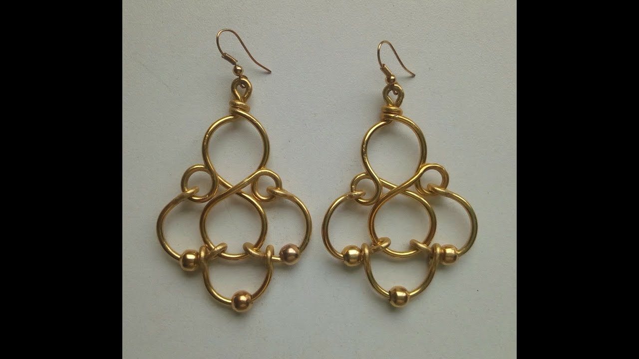 (HOW TO MAKE EASY WIRE EARRINGS) COMO HACER UNOS PENDIENTES FACILES DE ALAMBRE