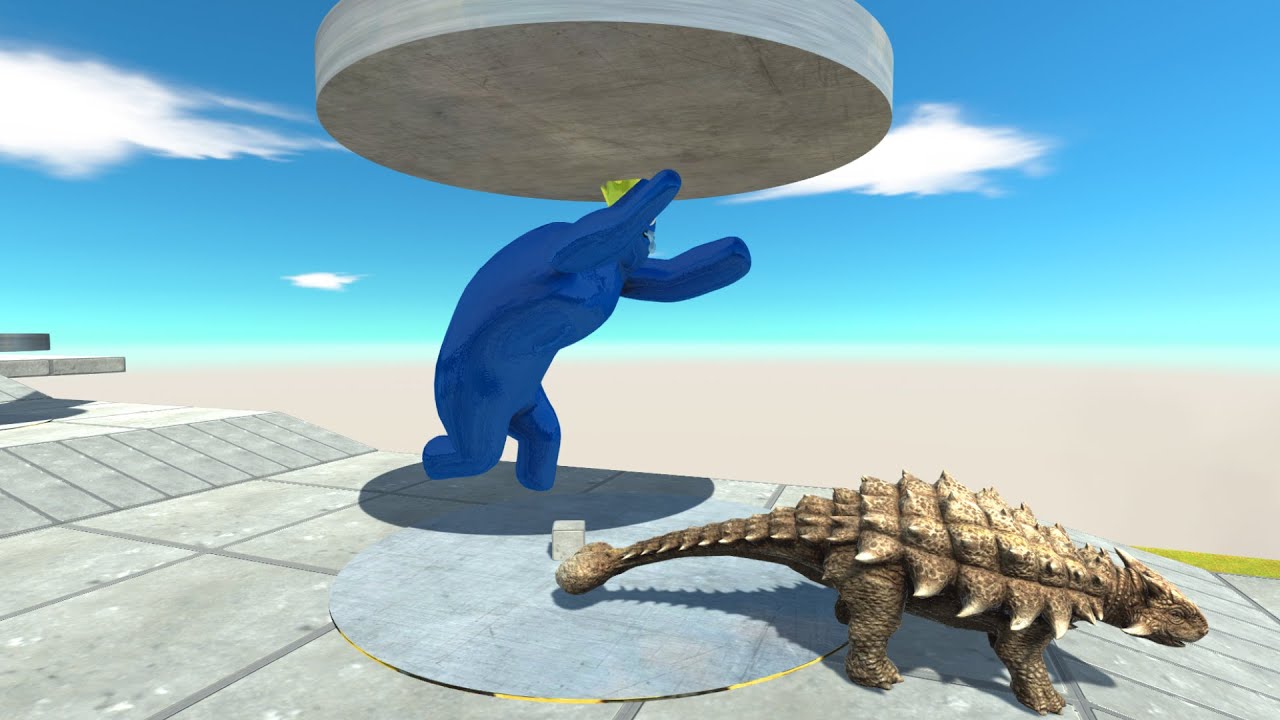 Run Through Hydraulic Press | Herbivore Dinosaurs Vs Rainow Friends - Animal Revolt Battle Simulator