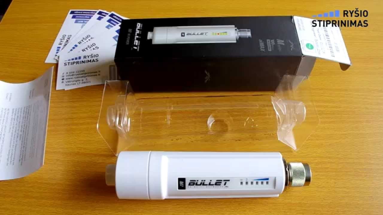 UBIQUITI Bullet M2 ispakavimas | UBIQUITI Bullet M2 Unboxing | Rysiostiprinimas.lt