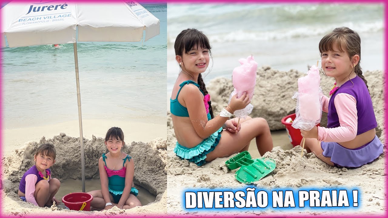 Fizemos a maior piscina na praia nas férias - Jéssica Godar e Laurinha e Helena e Gabriel