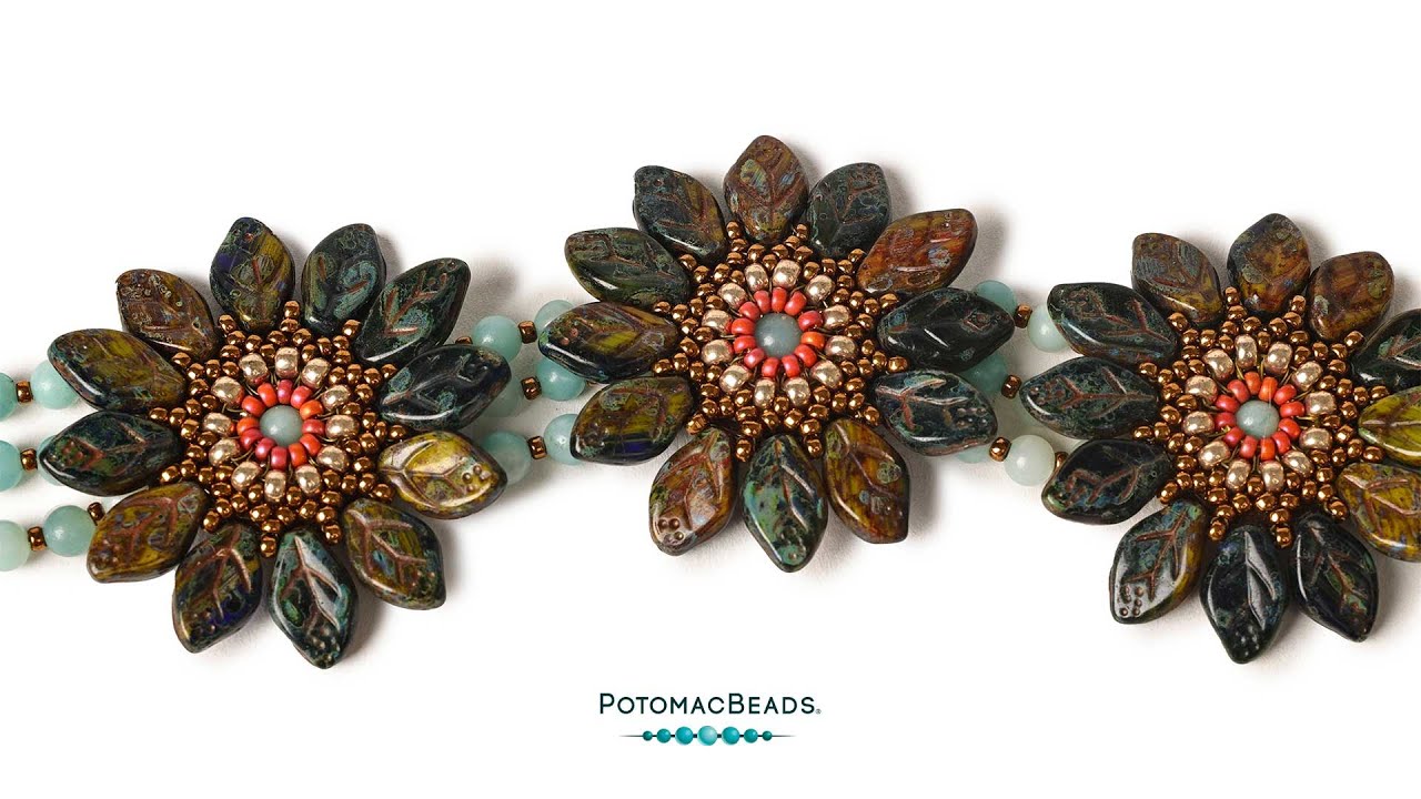 Gemma Leaf Bracelet - DIY Jewelry Making Tutorial by PotomacBeads