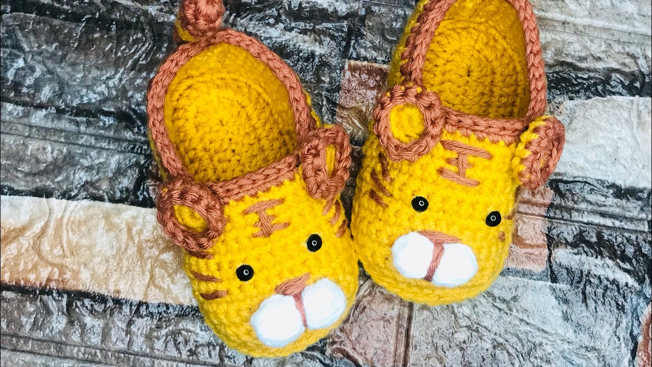 Zapatitos de Tigre tejido a Crochet🐯 para bebés 👶 0-6 meses 🧶 HeydiCrochet☘️ 