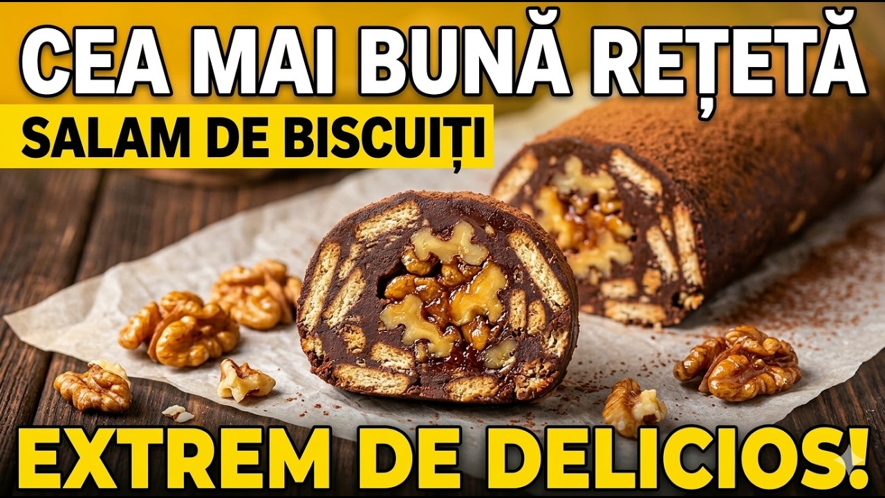 Salamul de biscuiți pe care toată lumea &icirc;l cere (cu nuci caramelizate)