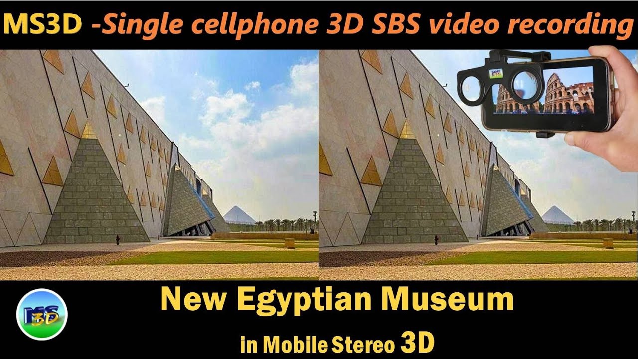 New Egyptian Museum, 2km to Pyramid Egypt in VR 3D SBS (Single cellphone VR 3D SBS video recording)