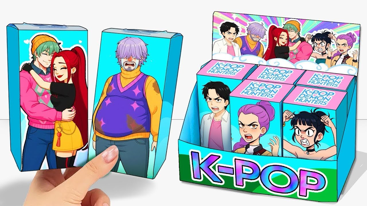 🔥💖 Paper DIY – Couple MYSTERY x ZOEY Turn Into ELEMENTALS! | Kpop Demon Hunters | DIY Paper Gamer 