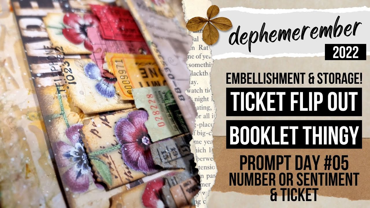 ticket flip out booklet thingy - ticket storage embellishment for junk journal! DEPHEMEREMBER #05