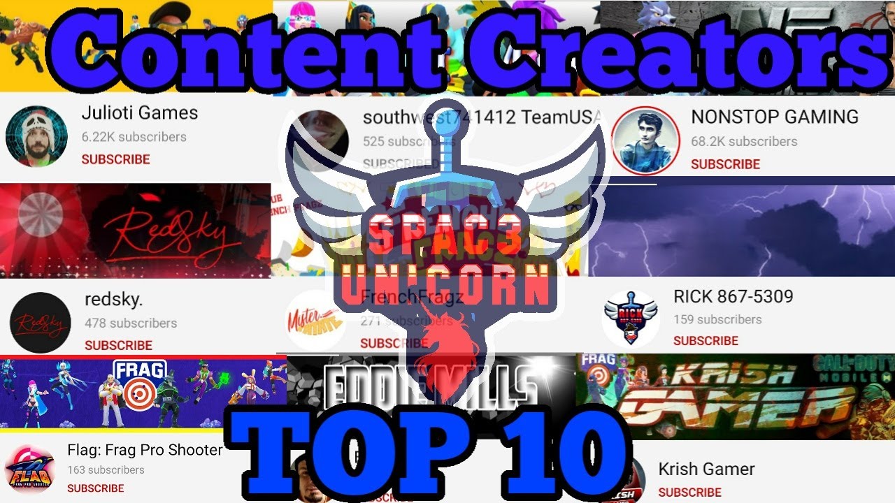 TOP 10 Content Creators in: #FRAG Pro Shooter