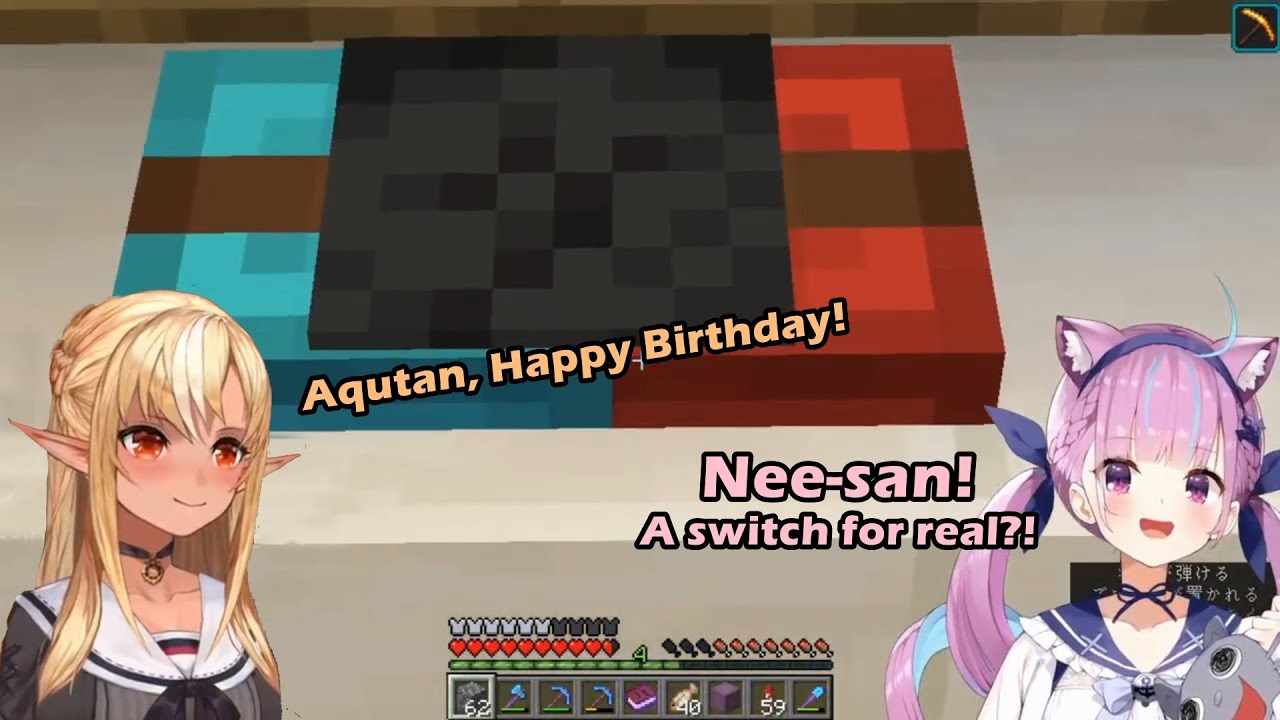 Aqutan Gets A Nintendo Switch From Flare Nee-san【Hololive English Sub】