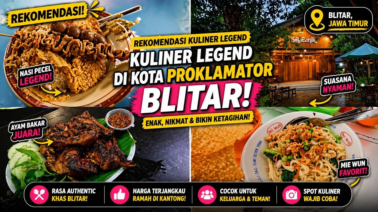 makanan terbaik di blitar! review kuliner legend pecel blitar, ayam bakar, mie ayam enak semua!