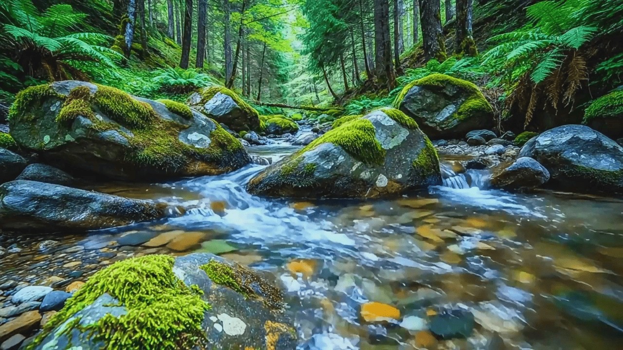 Instant Calm in a Lush Forest 🌊 Soothing River and Bird Sounds for Deep Sleep & Anxiety Relief