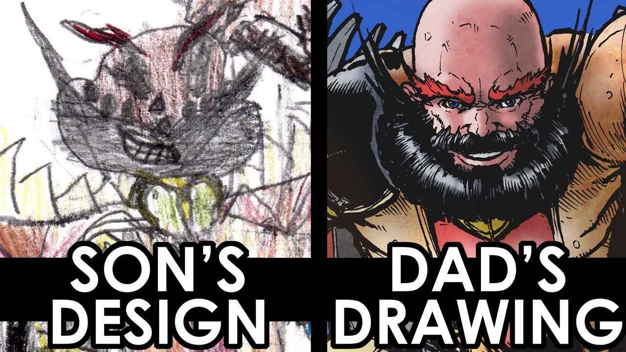 KID'S DESIGN Redrawn by their DAD - A PROFESSIONAL MARVEL ARTIST! PART 5