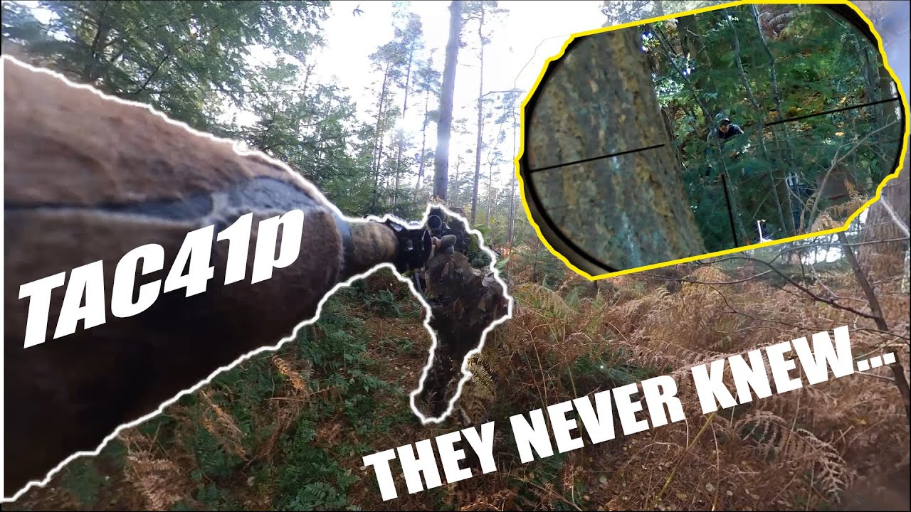 Silent Silverback Airsoft TAC41 and Sniper Mechanics Wasp piston - Sniper woodland gameplay