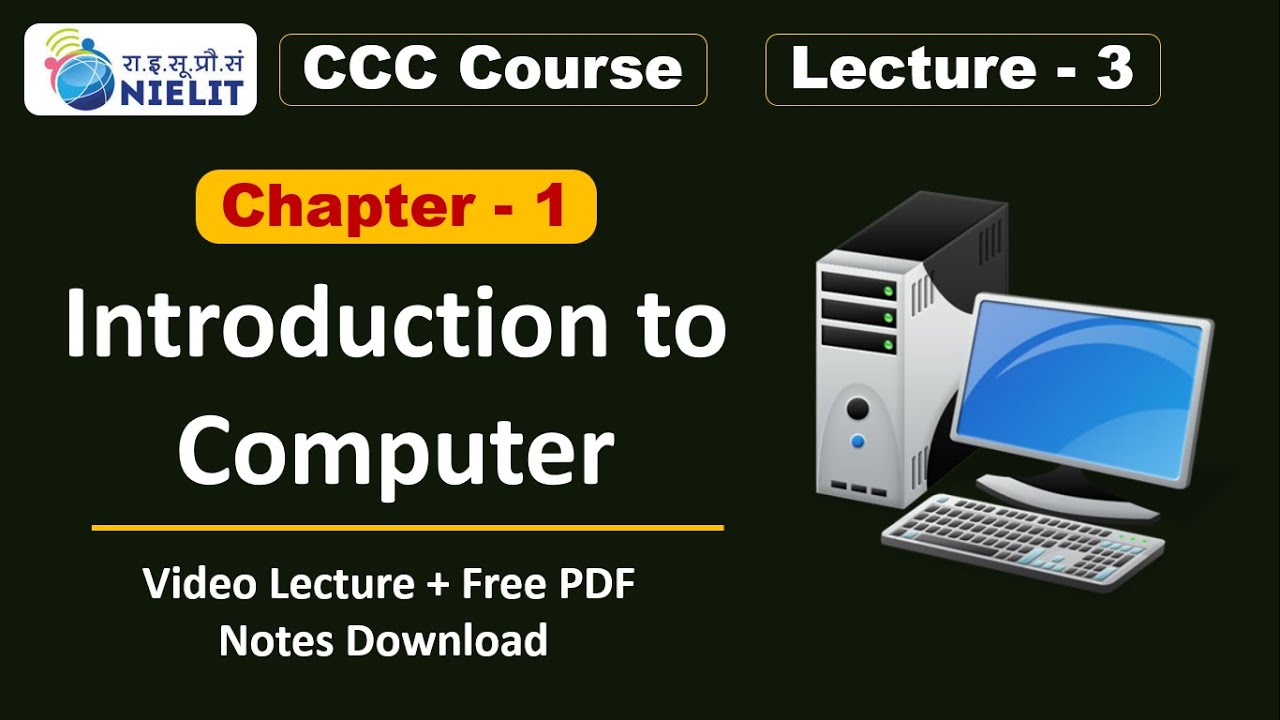 CCC Chapter 1| Introduction to Computer | CCC Complete Course in Hindi Lecture -3 Upciss Prime